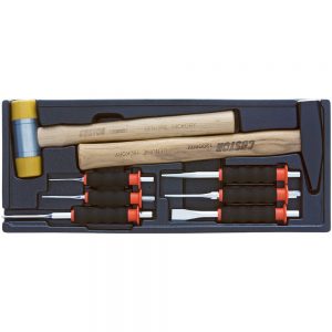 COFFRET DE MARTEAUX+POINTEAUX+BURINS (8pcs)