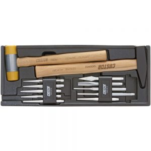 COFFRET DE MARTEAUX + BURINS + CHASSE GOUPILLES (12pcs)