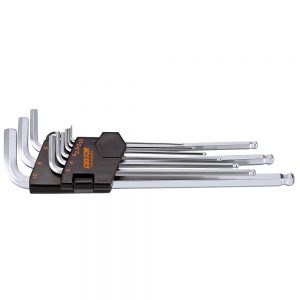 JEU DE CLES ALLEN EXTRA LONGUES 6 PANS/TETES SPHERIQUES (9pcs)