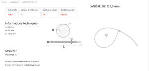 COLLIERS RILSAN BLANCS 200X2,6MM (sachet de 100 pcs)