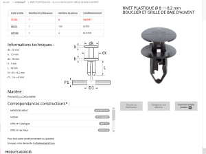 AGRAFE PLASTIQUE TOUS TYPES (sachet de 8 pcs)