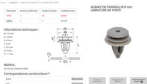 AGRAFE PLASTIQUE BMW (sachet de 10 pcs)