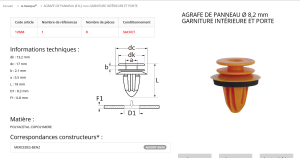 AGRAFE PLASTIQUE (sachet de 8pcs)