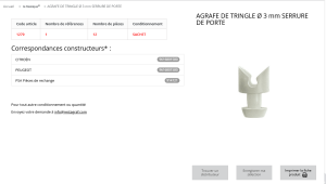 AGRAFE DE TRINGLE (sachet de 12 pcs)