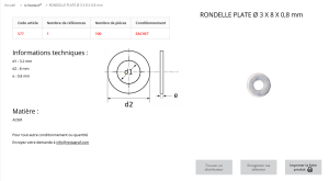 RONDELLE PLATE 3X8 (sachet de 100 pcs)