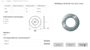 RONDELLE PLATE 10X20 (60) (sachet de 60 pcs)