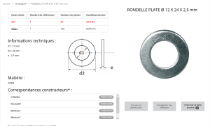 RONDELLE PLATE 12X24  (sachet de 30 pcs)