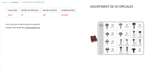 PLATEAU DE VIS A TOLE (330 pcs)