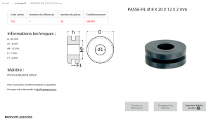 PASSE-FILS (8 X 20 X 12 X 2) (sachet de 20 pcs)