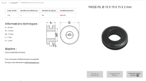 PASSE-FILS (10 X 18 X 15 X 2) (sachet de 20 pcs)