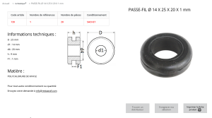 PASSE-FILS (14 X 25 X20 X 1) (sachet de 20 pcs)