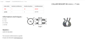 COLLIERS DE SERRAGE SANS VIS  largeur 7 / Ø 6 (sachet de 10)