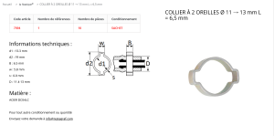 COLLIERS DE SERRAGE SANS VIS  largeur 6.5 / Ø 11 à 13 (sachet de 10)