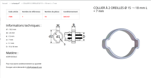 COLLIERS DE SERRAGE SANS VIS largeur 7 / Ø15 à 18 (sachet de 10)