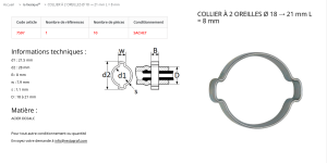 COLLIERS DE SERRAGE SANS VIS largeur 8 / Ø18 à 21 (sachet de 10)