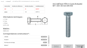 VIS A METAUX TH 7X30 (sachet de 25 pcs)