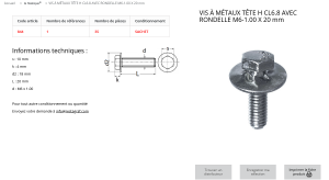 VIS A METAUX 6X20 (sachet de 35 pcs)