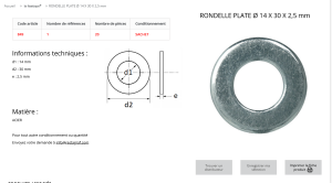 RONDELLE PLATE 14X30 (sachet de 20 pcs)