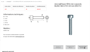VIS A METAUX 4X20 (sachet de 30 pcs)