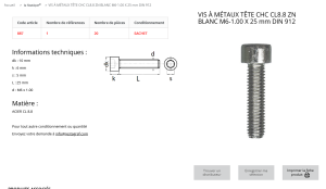 VIS A METAUX TFB 6X25 (sachet de 20 pcs)