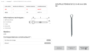 GOUPILLE FENDUE AC Z 3,5X40 (sachet de 70 pcs)