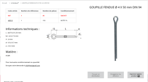GOUPILLE FENDUE AC Z 4X50 (sachet de 45 pcs)