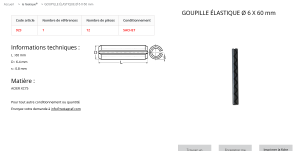 AXE POUR FENTE SINUSOIDALE (sachet de 12 pcs)