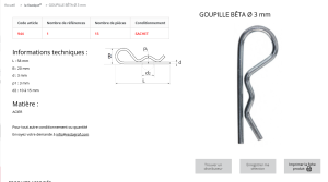 GOUPILLE BETA 0 3 (sachet de 15 pcs)