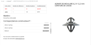 MOULURE DE BANDEAUX (sachet de 12 pcs)