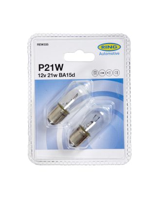 12V 21W POIRETTE P21W x 2 (BL) BA15d - 2 plots STOP/CLIGNOTANT