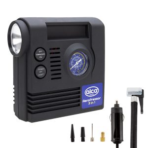 COMPRESSEUR 12V  3 EN 1 + LAMPE LED (VL/VELO/CAMPING)