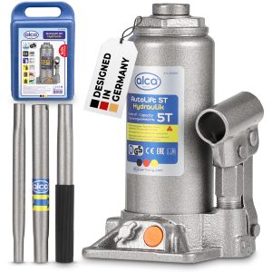 CRIC BOUTEILLE 5T HYDRAULIQ HAUTEUR LEVAGE 197 à 382mm Coffret Alca