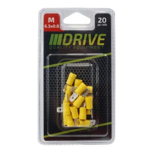 COSSE PLATE MALE JAUNE 6.3x0.8mm (BLx20)