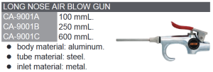 SOUFFLETTE PISTOLET BEC DROIT 100mm (matériau du corps: aluminium)