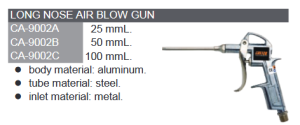 SOUFFLETTE PISTOLET BEC DROIT 100mm (matériau du corps: aluminium)