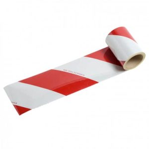 BANDE REFLECHISSANTE AUTOCOLLANTE GAUCHE ROUGE/BLANC 1100mm x 70mm