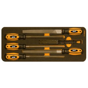 COFFRET MOUSSE DE LIMES (Long.310mm)+BROSSE METALLIQUE (6pcs)