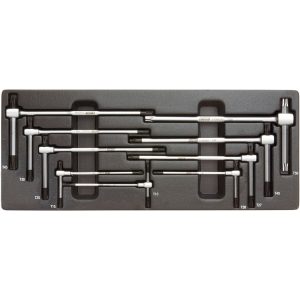 COFFRET DE CLEFS TORX COULISSANT (T-HANDLE) T10 à T50 (9pcs)