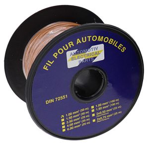 CABLE ELECTRIQUE 1.00 MARRON BOBINE 50M