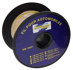 CABLE ELECTRIQUE 1.50 JAUNE BOBINE 50M