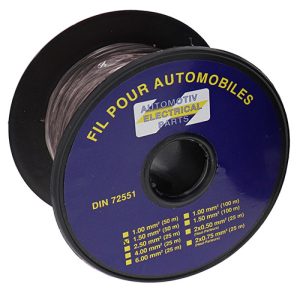 CABLE ELECTRIQUE 1.50 NOIR BOBINE 50M