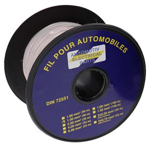 CABLE ELECTRIQUE 1.50 BLANC BOBINE 50M