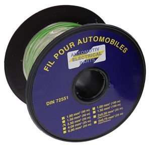 CABLE ELECTRIQUE 2.50 VERT BOBINE 50M