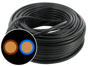 CABLE ELECTRIQUE 2X1.00mm² NOIR (M)