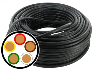 CABLE ELECTRIQUE 5x1.50mm² NOIR (M)