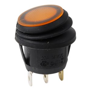 INTERRUPTEUR A BASCULE ROND ORANGE ILLUMINE ETANCHE IP 66