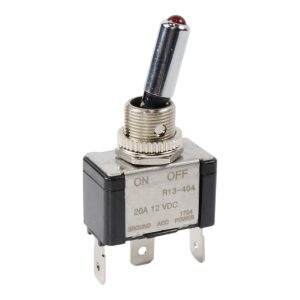INTERRUPTEUR A LEVIER METAL + LED 2 POS (ON/OFF) 12/24V