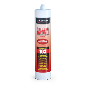 SILICONE ROUGE ACETIQUE CARTOUCHE 310ML (1103C3)