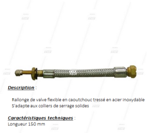 RALLONGE SOUPLE DROITE (Long.150mm)