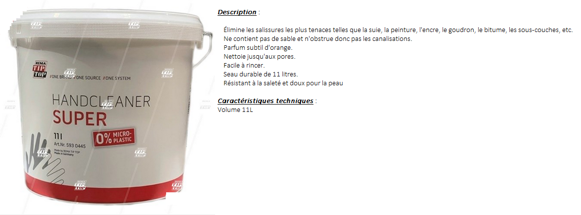 SAVON MAIN SUPER SANS MICRO PLASTIQUE REMA TIP TOP 11L